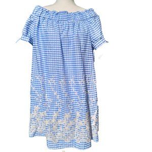 Blue Gingham Shift- Jade by Melody Tam Size M/L/XL